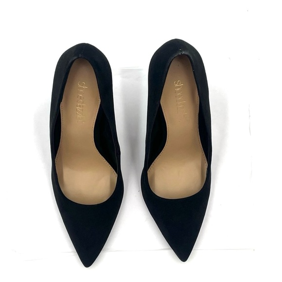 NIB Shoe Dazzle Gisselle Black Suede Pumps Size 7 & 10 - Picture 3 of 11
